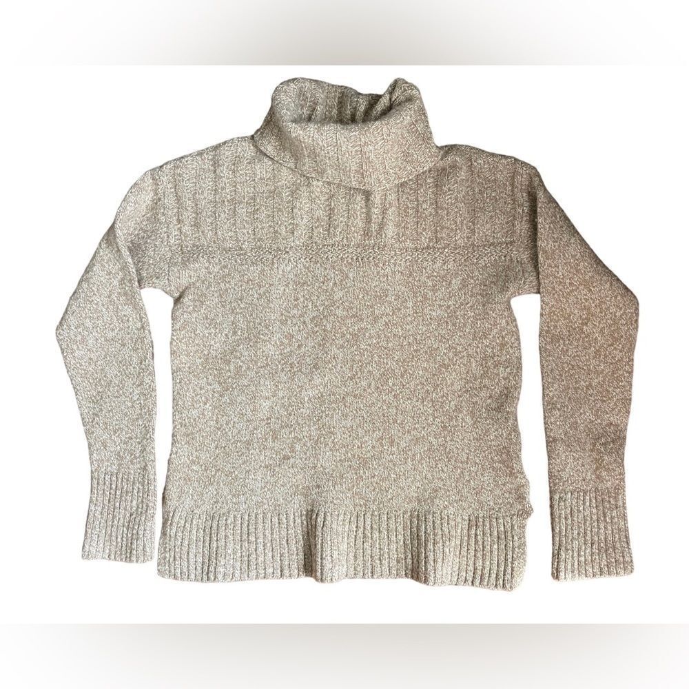 Eddie Bauer Women's Wool Blend Drop Shoulder Turtle Neck Sweater Size Medium